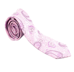 Italy Direct Pink And Purple Paisley Necktie