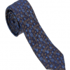 Italy Direct Shop Men's Brown And Blue Floral Necktie