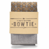 Two Guys Bowties Walnut Geometric Grey Wooden Pocket Square