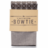 Two Guys Bowties Shop Men's Wenge Geometric Grey Wooden Pocket Square