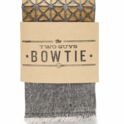 Two Guys Bowties Shop Men's Oak Geometric Grey Denim Wooden Pocket Square