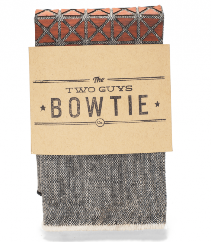 Two Guys Bowties Paduak Geometric Grey Denim Wooden Pocket Square Shop Men's 3 Two Guys Bowties Paduak Geometric Grey Denim Wooden Pocket Square Shop Men's