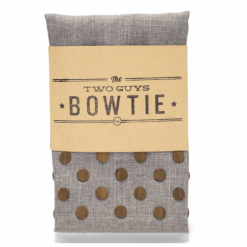 Two Guys Bowties Shop Men's Walnut Dot Grey Wooden Pocket Square