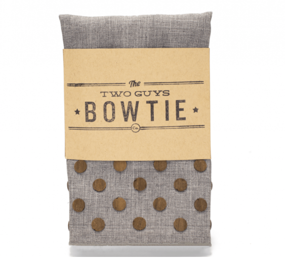 Two Guys Bowties Shop Men's Walnut Dot Grey Wooden Pocket Square 3 Two Guys Bowties Shop Men's Walnut Dot Grey Wooden Pocket Square
