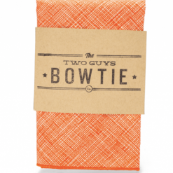 Two Guys Bowties Orange Crosshatch Pocket Square