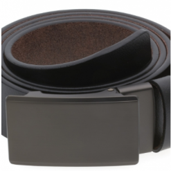 Italy Direct Black Belt With Solid Bronze Buckle