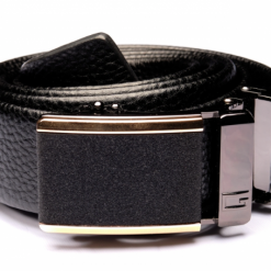 Italy Direct Shop Men's Black Belt With Black Buckle