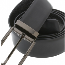 Italy Direct Shop Men's Traditional Black Belt With Oxidized Buckle