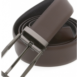 Italy Direct Shop Men's Traditional Dark Brown Belt With Oxidized Buckle