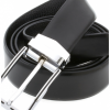 Italy Direct Shop Men's Traditional Black Belt With Silver Black Plated Buckle