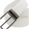 Italy Direct Shop Men's Traditional White Belt With Black Buckle 2 Italy Direct Shop Men's Traditional White Belt With Black Buckle