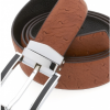 Italy Direct Traditional Brown Belt With Silver Black Plated Buckle