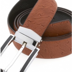Italy Direct Traditional Brown Belt With Silver Black Plated Buckle