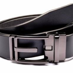 Italy Direct Shop Men's Traditional Black Belt With Oxidized Buckle