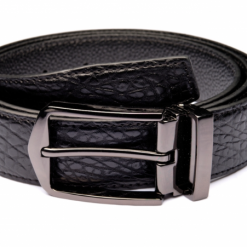 Italy Direct Traditional Black Textured Belt