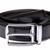 Italy Direct Traditional Black Belt With Silver Buckle