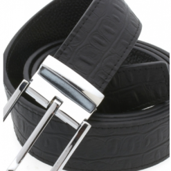 Italy Direct Traditional Textured Black Belt With Silver Buckle Shop Men's