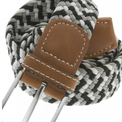 Italy Direct Shop Men's White, Grey, And Black Stretch Belt