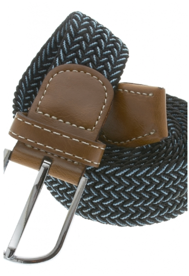 Italy Direct Shop Men's Black And Blue Stretch Belt 3 Italy Direct Shop Men's Black And Blue Stretch Belt