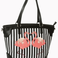 Banned Apparel White & Black Stripes Blair Handbag Shop Women's