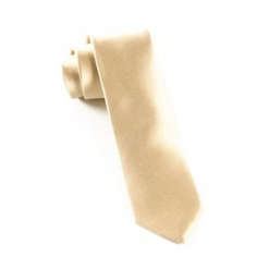 Italy Direct Light Champagne Solid Satin Necktie Shop Men's