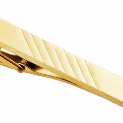 BlackJack Gold Plated With Lines Tie Clip Shop Men's