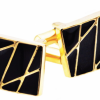 Italy Direct Gold And Black Plated Cufflinks