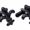 Italy Direct Black Plated Fleur De Lis Cufflinks