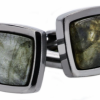 Italy Direct Genuine Labradorite Gun Metal Plated Cufflinks