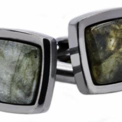 Italy Direct Genuine Labradorite Gun Metal Plated Cufflinks