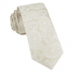 Italy Direct Light Champagne Paisley Necktie Shop Men's