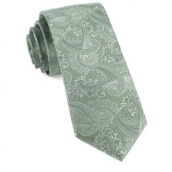 Italy Direct Shop Men's Moss Green Paisley Necktie