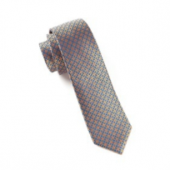 Italy Direct Shop Men's Orange Geometric Necktie