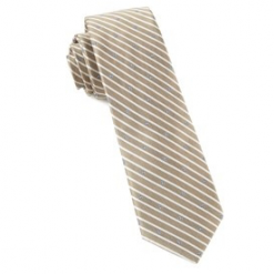 Italy Direct Champagne Striped Necktie