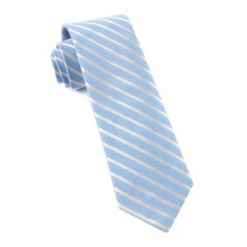 Italy Direct Light Blue Runner Stripe Necktie