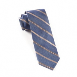 Italy Direct Shop Men's Editor Blue Stripe Necktie