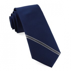 Italy Direct Shop Men's Navy Single Stripe Necktie