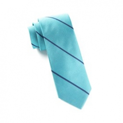 Italy Direct Aqua Delta Stripe Necktie Shop Men's