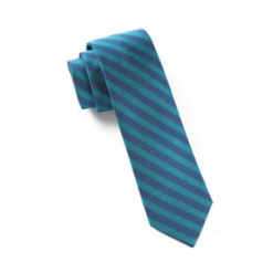 Italy Direct Green/Teal Tunnel Stripe Necktie Shop Men's