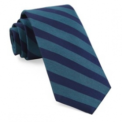 Italy Direct Teal Lumber Stripe Necktie