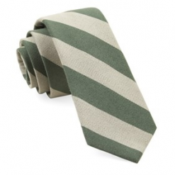 Italy Direct Wool Moss College Stripe Necktie