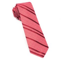 Italy Direct Shop Men's Red Wool Path Stripe Necktie