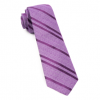 Italy Direct Shop Men's Purple Wool Path Stripe Necktie
