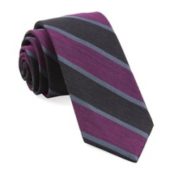 Italy Direct Azalea Bold Stripe Linen Necktie