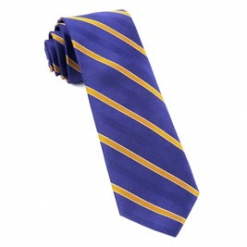 Italy Direct Shop Men's Plum Pipe Dream Stripe Necktie