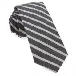 Italy Direct Charcoal Canopy Stripe Necktie Shop Men's