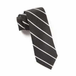 Italy Direct Black Grenafaux Track Stripe Necktie Shop Men's