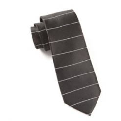 Italy Direct Shop Men's Black Institute Stripe Necktie