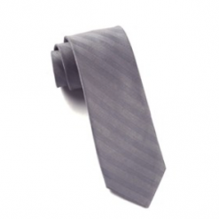 Italy Direct Shop Men's Silver Invisible Stripe Necktie
