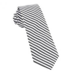 Italy Direct Charcoal Saddled Stripe Necktie Shop Men's